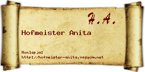 Hofmeister Anita névjegykártya