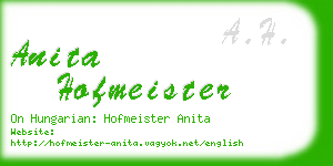 anita hofmeister business card